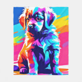 Rainbow Hued Dog Art Fleecedecke (Vorderseite)