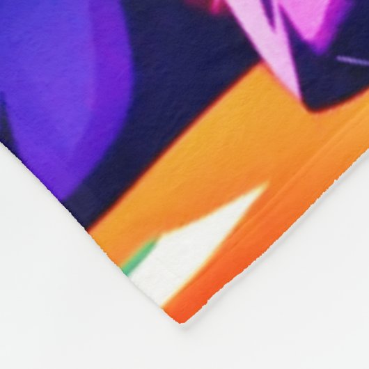 Rainbow Hued Dog Art Fleecedecke (Ecke)