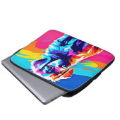 Rainbow Hued Dog Art Laptopschutzhülle (Vorne Knopf)