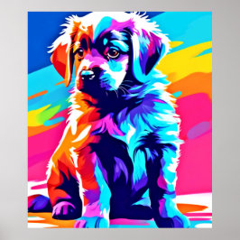 Rainbow Hued Dog Art Poster