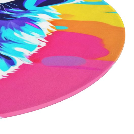 Rainbow Hued Dog Art Schneidebrett (Ecke)