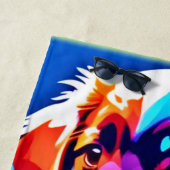 Rainbow Hued Dog Art Strandtuch (Beispiel)