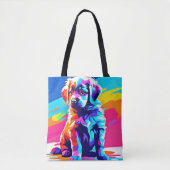 Rainbow Hued Dog Art Tasche (Vorderseite)