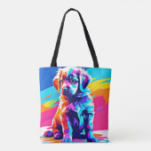Rainbow Hued Dog Art Tasche (Rückseite)