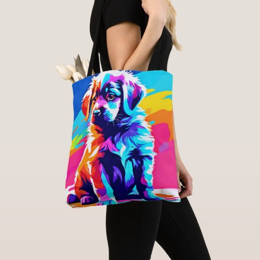 Rainbow Hued Dog Art Tasche (Von Nahem)