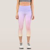 Rainbow Hued Pastel Gradient Starry Galaxy Yoga Capri Leggings (Vorderseite)