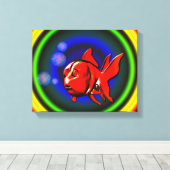 Rainbow Hues Niedlich Abstrakt Goldfish Leinwanddruck (Insitu (Holzboden))