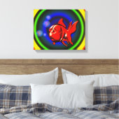 Rainbow Hues Niedlich Abstrakt Goldfish Leinwanddruck (Insitu (Schlafzimmer))