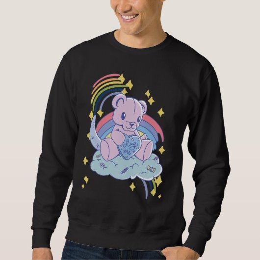 Rainbow Hug Me Cute Teddy Love Hug Dealer Cute Ted Sweatshirt (Vorderseite)