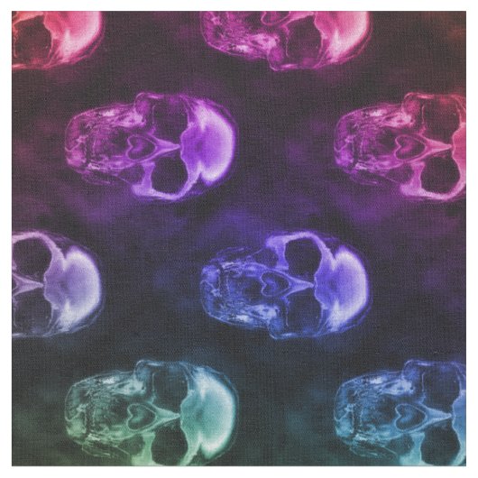 Rainbow Human Skulls Muster Stoff (Nahaufnahme)