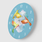 Rainbow Hummingbird Dance Große Wanduhr (Winkel)