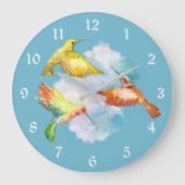 Rainbow Hummingbird Dance Große Wanduhr (Vorderseite)