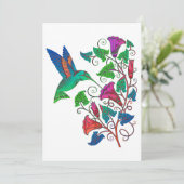 Rainbow Hummingbird Einladung (Stehend Vorderseite)