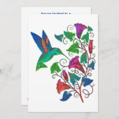 Rainbow Hummingbird Einladung (Vorne/Hinten)