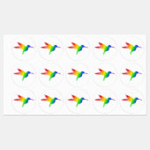 Rainbow Hummingbird Etiketten (Blatt)