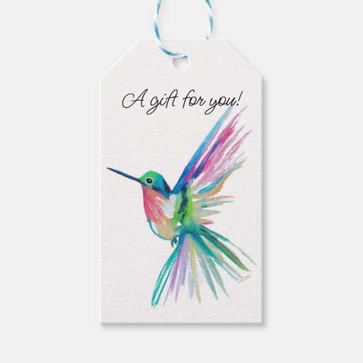 Rainbow Hummingbird-Geschenk-Tag Geschenkanhänger (Vorderseite)