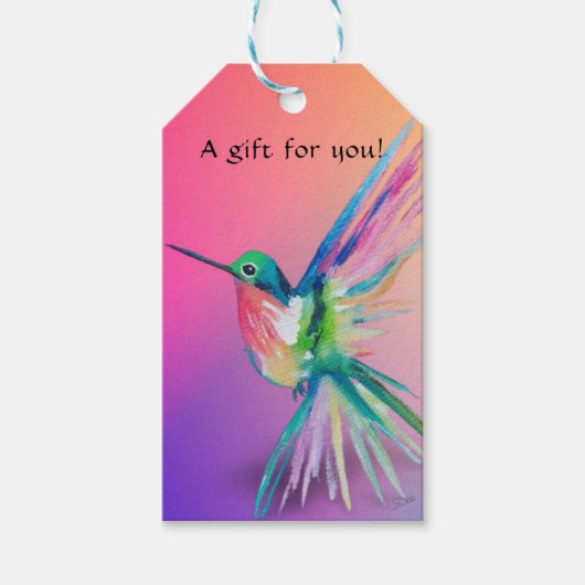 Rainbow Hummingbird-Geschenk-Tag Geschenkanhänger (Vorderseite)