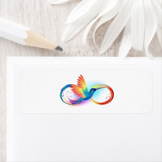 Rainbow Hummingbird mit dem Symbol Unendlichkeit (Insitu)
