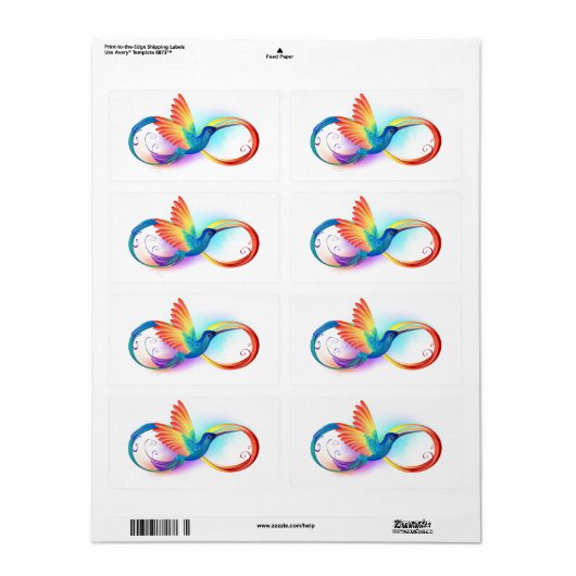 Rainbow Hummingbird mit dem Symbol Unendlichkeit (Vorne)