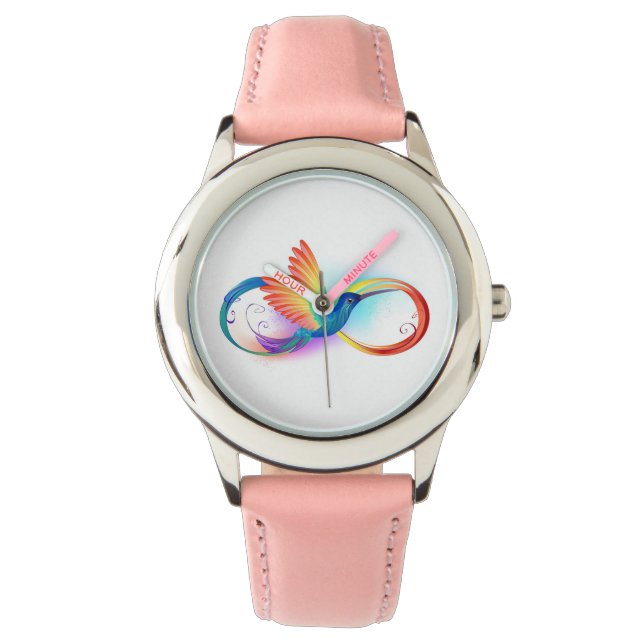 Rainbow Hummingbird mit dem Symbol Unendlichkeit Armbanduhr (Vorderseite)