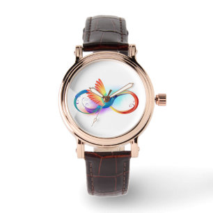 Rainbow Hummingbird mit dem Symbol Unendlichkeit Armbanduhr