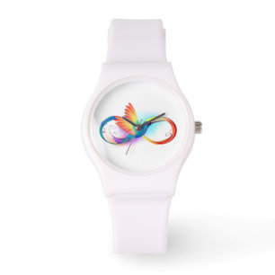 Rainbow Hummingbird mit dem Symbol Unendlichkeit Armbanduhr