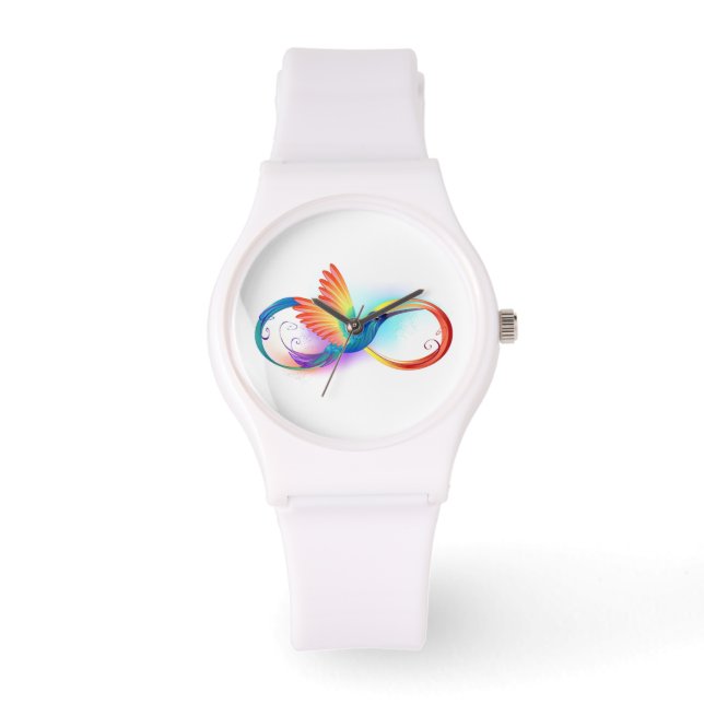 Rainbow Hummingbird mit dem Symbol Unendlichkeit Armbanduhr (Vorderseite)