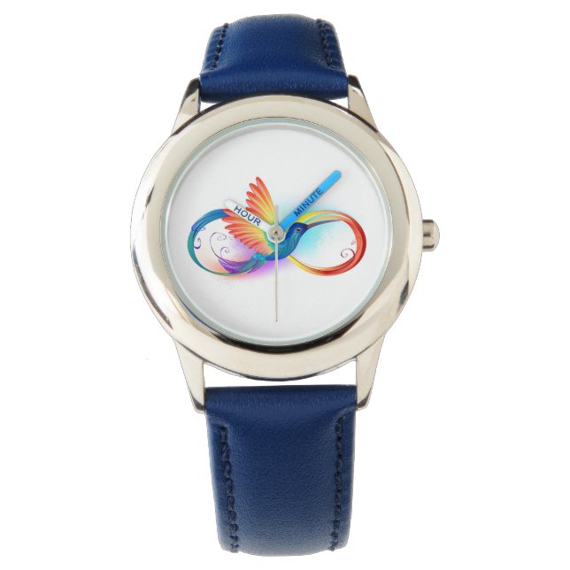 Rainbow Hummingbird mit dem Symbol Unendlichkeit Armbanduhr (Vorderseite)