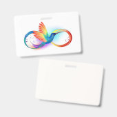 Rainbow Hummingbird mit dem Symbol Unendlichkeit Ausweis (Vorder- & Rückseite)