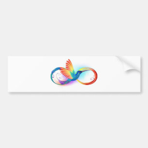 Rainbow Hummingbird mit dem Symbol Unendlichkeit Autoaufkleber