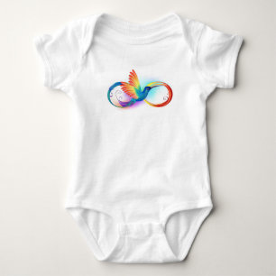 Rainbow Hummingbird mit dem Symbol Unendlichkeit Baby Strampler