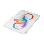 Rainbow Hummingbird mit dem Symbol Unendlichkeit Badematte (Schrägansicht)