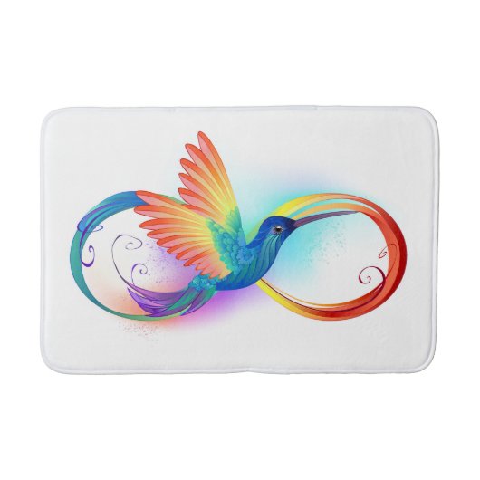 Rainbow Hummingbird mit dem Symbol Unendlichkeit Badematte (Vorderseite)
