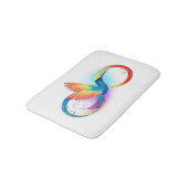 Rainbow Hummingbird mit dem Symbol Unendlichkeit Badematte (Schrägansicht)
