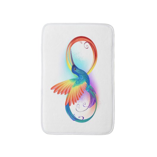 Rainbow Hummingbird mit dem Symbol Unendlichkeit Badematte (Vorderseite Vertikal)