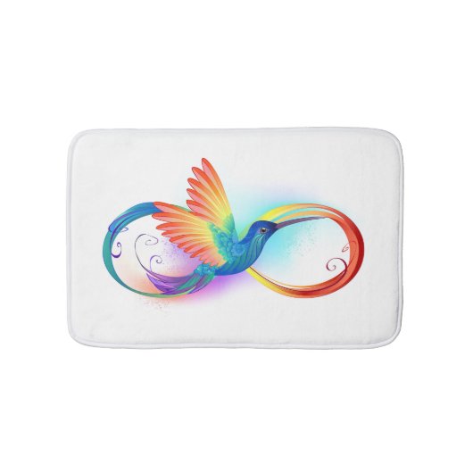Rainbow Hummingbird mit dem Symbol Unendlichkeit Badematte (Vorderseite)