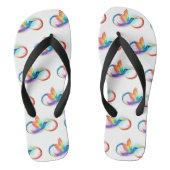 Rainbow Hummingbird mit dem Symbol Unendlichkeit Badesandalen (Fußbett)