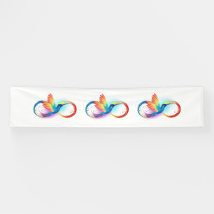 Rainbow Hummingbird mit dem Symbol Unendlichkeit Banner