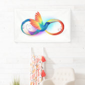 Rainbow Hummingbird mit dem Symbol Unendlichkeit Banner (Insitu)