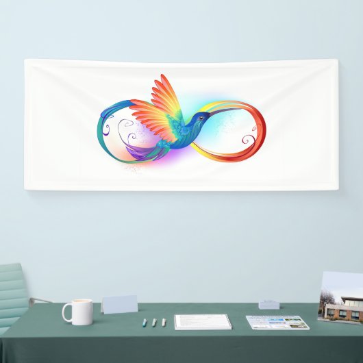 Rainbow Hummingbird mit dem Symbol Unendlichkeit Banner (Messe)