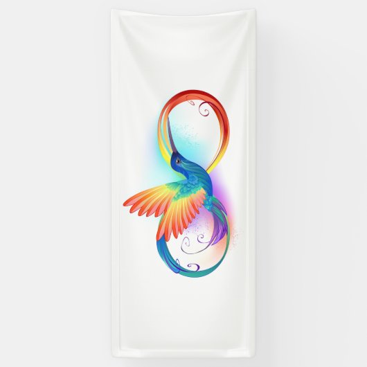 Rainbow Hummingbird mit dem Symbol Unendlichkeit Banner (Vertikal)