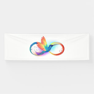 Rainbow Hummingbird mit dem Symbol Unendlichkeit Banner