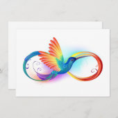 Rainbow Hummingbird mit dem Symbol Unendlichkeit Begleitkarte (Vorne/Hinten)