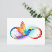 Rainbow Hummingbird mit dem Symbol Unendlichkeit Begleitkarte (Stehend Vorderseite)