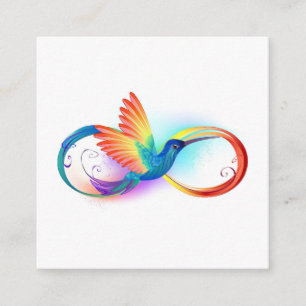 Rainbow Hummingbird mit dem Symbol Unendlichkeit Begleitkarte