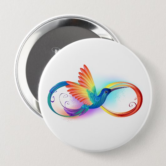Rainbow Hummingbird mit dem Symbol Unendlichkeit Button (Vorne & Hinten)