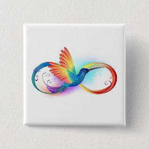 Rainbow Hummingbird mit dem Symbol Unendlichkeit Button
