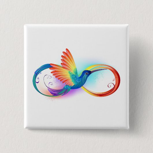 Rainbow Hummingbird mit dem Symbol Unendlichkeit Button (Vorderseite)