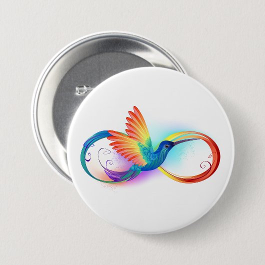 Rainbow Hummingbird mit dem Symbol Unendlichkeit Button (Vorne & Hinten)