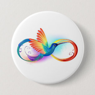 Rainbow Hummingbird mit dem Symbol Unendlichkeit Button